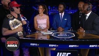 Colby Covington Kamaru Usman get heated during UFC Fight Night Post Show  ESPN MMA [upl. by Emerick]