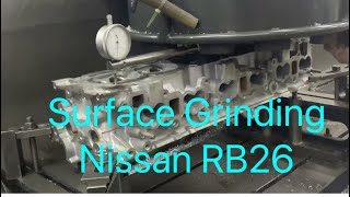 ResurfaceSkimmingthe CYLINDER HEAD of Nissan RB26 Engine fast and easy technique [upl. by Sjoberg]