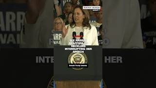 See Harris reaction to hecklers interrupting her speech [upl. by Nortna]