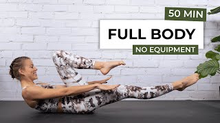 50 MIN FULL BODY PILATES WORKOUT  No Equipment [upl. by Kelwunn338]