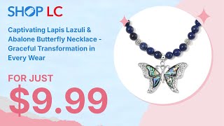 Lapis amp Abalone Necklace with Butterfly Charm 20quot 300 ctw [upl. by Booker582]