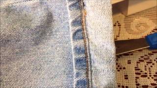 Easy method of hemming jeans keeping original hem [upl. by Hyo217]