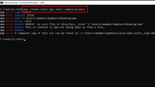 Fix npx createreactapp Error No Such File or Directory lstat C\Usersusername\AppData\npm [upl. by Haroldson]