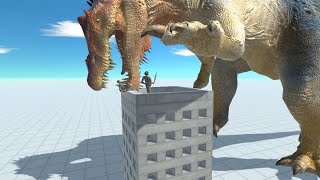 Elite Squad on Wobbly Building vs Titans from ALL UNITS Animal Revolt Battle Simulator [upl. by Nyliak]