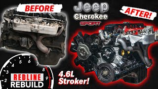 Jeep XJ Timelapse Engine Rebuild 40L Stroked to 46L  Redline Rebuild [upl. by Vadim]