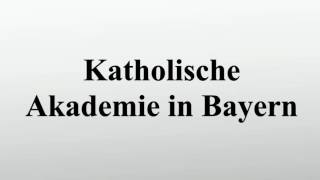 Katholische Akademie in Bayern [upl. by Diskin]