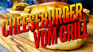 🍔🐂🔥 Kein TRICK für saftige CHEESEBURGER vom GRILL BASISREZEPT ANLEITUNG — Klaus grillt [upl. by Nitsir]