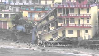 Deadly floods wash away building in Joshiana Uttarakhand [upl. by Enitsua]