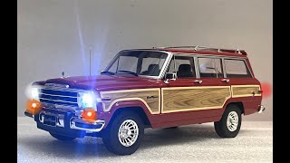 FOR SALE  Custom 4x4 JEEP GRAND WAGONEER 1989 Woody quotWorking Lights 118 Scale Diecast [upl. by Noami505]