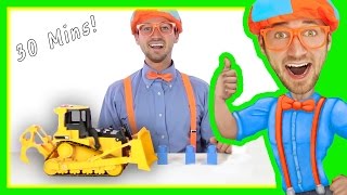 Blippi Toy Videos for Children  Learn Letters Backhoe Compilation [upl. by Enelrac181]