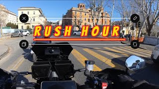 City ride Yamaha tracer 9gt Rome italy motovlog leovince [upl. by Einahpet]