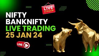 🔴 Live Monthly Expiry Trading  Live BankNifty Trading  Live Nifty Trading 25 Jan 24 [upl. by Annadal]