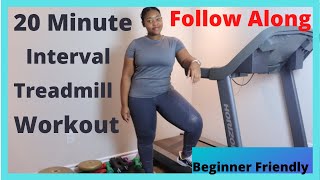 20 MINUTE INTERVAL TREADMILL WORKOUT │Beginner friendly HIIT [upl. by Chenee]