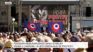 Hrvatski penzioneri poručuju da teško žive traže povećanje penzija [upl. by Claybourne787]