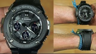 Casio Gshock GSTEEL GSTS100G1B FULL BLACK  UNBOXING [upl. by Enttirb]