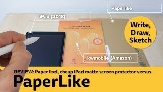 PaperLike matte screen protector review for the iPad Versus a cheap alternative from Amazon [upl. by Acilejna]