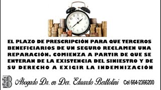 PLAZO DE PRESCRIPCIÓN DE 3o BENEFICIARIO DE SEGURO ES CUANDO CONOCE EL DER A EXIGIR INDEMNIZACIÓN [upl. by Palocz]