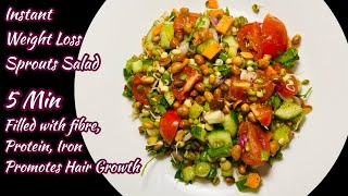 5 Minutes Weight Loss Recipes Healthy Sprouts Salads Sprouts Amazing Benefits  Instant Breakfasts [upl. by Anirhtak682]