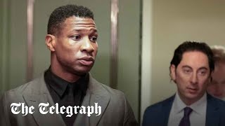 Marvel actor Jonathan Majors convicted of assaulting girlfriend who chased him through Manhattan [upl. by Inalem57]