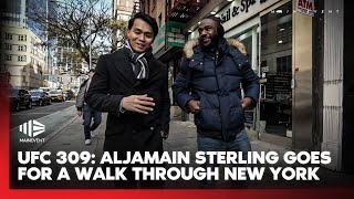 quotI like my chancesquot  Aljamain Sterling takes a walk in New York City and discusses Ilia Topuria [upl. by Akemor865]