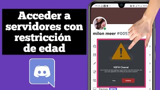 Cómo acceder a servidores con restricción de edad en Discord en IOSAndroid [upl. by Hemetaf]