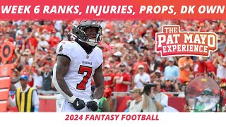 Fantasy Football Week 6 Rankings NFL Injuries Week 6 Underdog Pick’em Plays NFL Props DraftKings [upl. by Nannoc530]