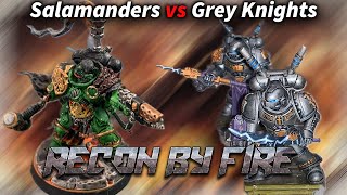 Salamanders vs Grey Knights RBF12 warhammer40 battle report [upl. by Weigle]