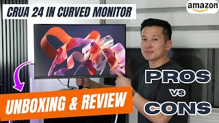 CRUA 24 inch 144hz180hz Curved Gaming Monitor Review amp Unboxing in under 2 minutes  Amazoncom [upl. by Eustazio]