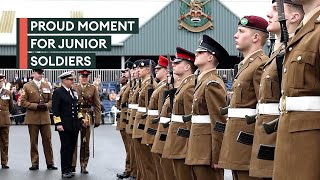 British Armys youngest recruits celebrate becoming trained soldiers [upl. by Klockau542]