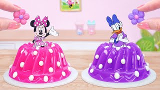 Minnie Mouse amp Daisy Jelly ❤️CUTEST Miniature Disney Junior Minnie Cake Decorating 💜Mini Cakes Idea [upl. by Sialac]