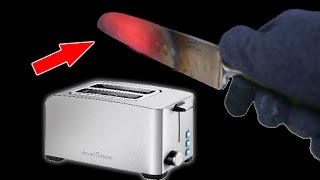 EXPERIMENT Glühendes 1000 Grad Messer VS Toaster [upl. by Llenrod]