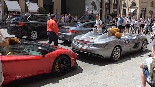 Gercollectors SLR Stirling Moss  Aventador SV  675lt  Start Up  Acceleration  Munich [upl. by Ahsiner]