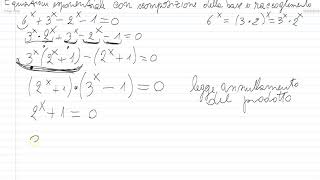 Equazione esponenziale con scomposizione e raccoglimento [upl. by Lavinie169]