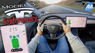 2021 TESLA Model 3 Performance  Launch Control amp 100200 kmh acceleration🏁  by Automann [upl. by Anair249]