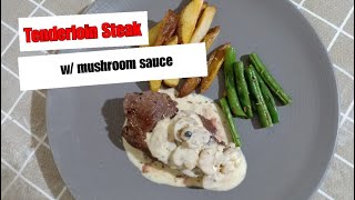 TENDERLOIN STEAK MUSHROOM SAUCE RECIPE [upl. by Lamiv]