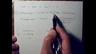 Calculating the hydrogen ion or hydroxide ion concentration for weak acids [upl. by Aneele]