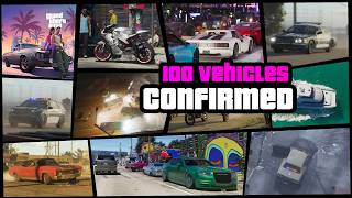 Nearly 100 Confirmed Vehicles from GTA VI Trailer  All new amp returning cars [upl. by Euhsoj]