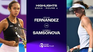 Leylah Fernandez vs Liudmila Samsonova  2024 Doha Round 1  WTA Match Highlights [upl. by Reeba]