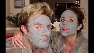 TRYING CARBONATED BUBBLE CLAY FACE MASKS REVIEW w Bart Baker [upl. by Llevrac696]