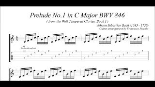 Classical Guitar  J S Bach  Prelude No1 in C Major BWV 846 from the Well Tempered Clavier [upl. by Adyaj119]