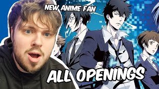 First Time Reaction To Psycho Pass Openings 15 [upl. by Neemsaj136]