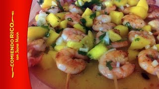 Botana de Camarones con Mango y Chile Habanero [upl. by Corvin672]