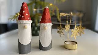 DIY  Weihnachtsmann  Nikolaus  Wichtel Deko aus Papier recycling [upl. by Anirtep]