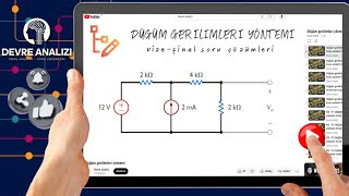 DC  DG14 Düğüm gerilimleriNode analizi yöntemi örnek vize final soru çözümleri serisi [upl. by Allard898]