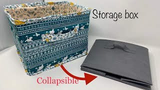 Collapsible storage box sewing tutorial  How to make a collapsible storage box diy [upl. by Geier]