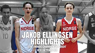 Jakob Ellingsen  All Star  U16 Nordic Championship  16 PPG 4 APG 4 RPG  27 Guard [upl. by Ocihc]