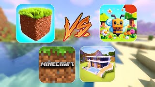 Craft World VS Minecraft PE VS Planet Craft VS Craftsman 3 [upl. by Ayrolg]