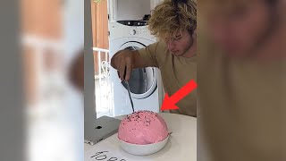 WATER BALLOON CAKE PRANK 😂 shorts [upl. by Aceissej]