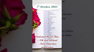 7th October 2021  What are the national and international days celebrated [upl. by Myrtle931]