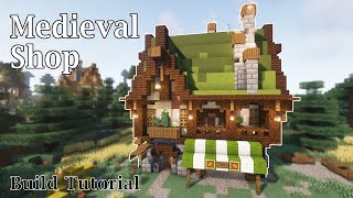 Minecraft Medieval Shop  How to build a medieval village in Minecraft [upl. by Tnarg]